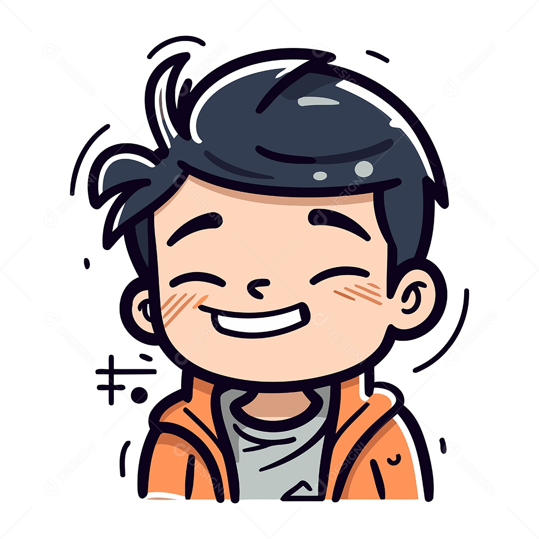 Menino Sorridente de Desenho Animado Ilustração Vetor EPS
