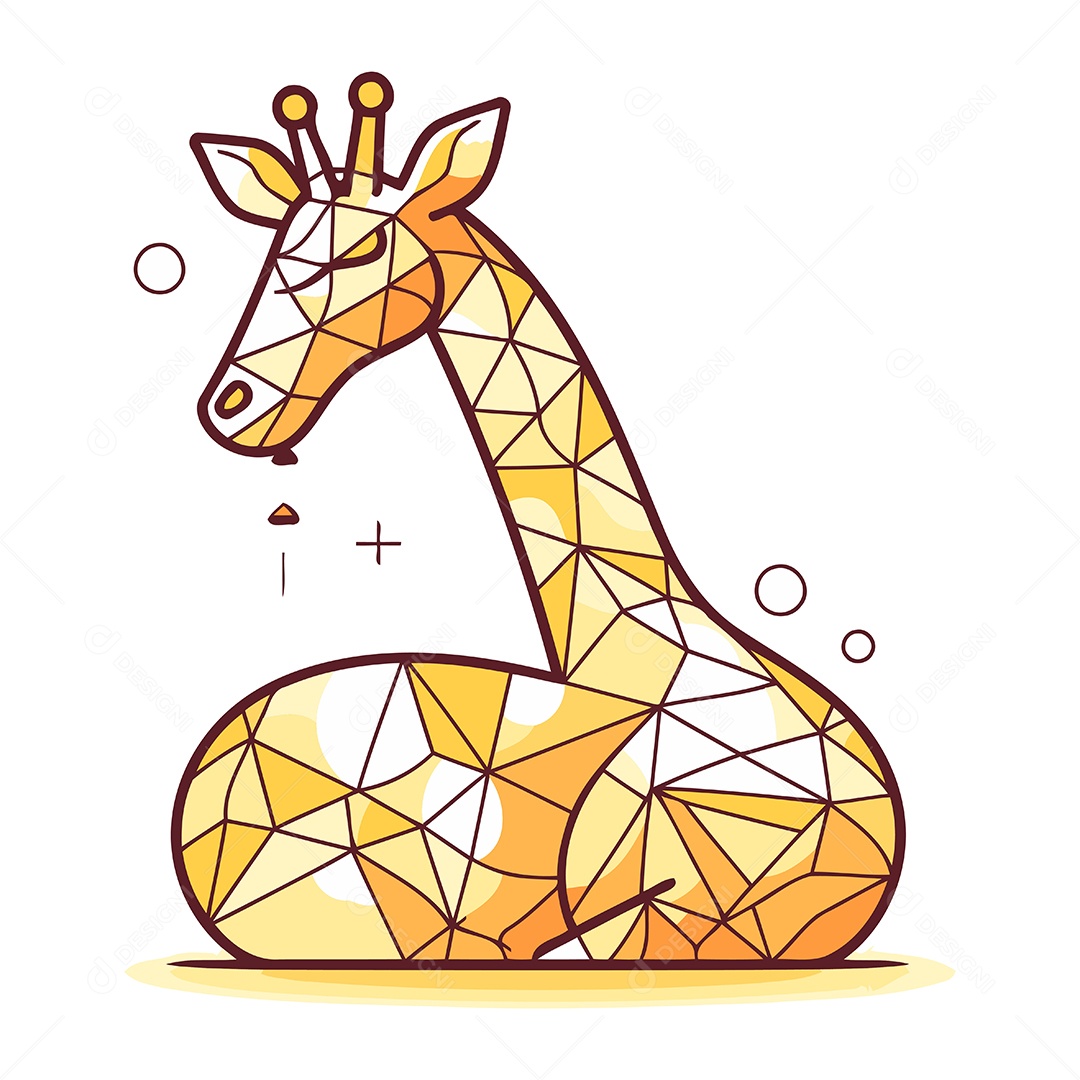 Girafa de Desenho Animado Ilustração Vetor EPS