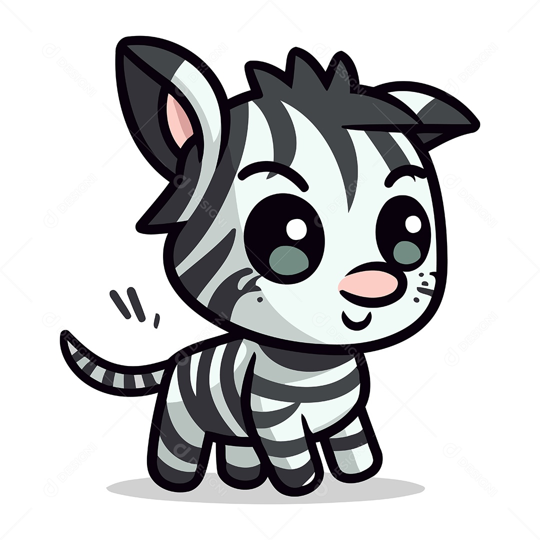 Zebra de Desenho Animado Ilustração Vetor EPS