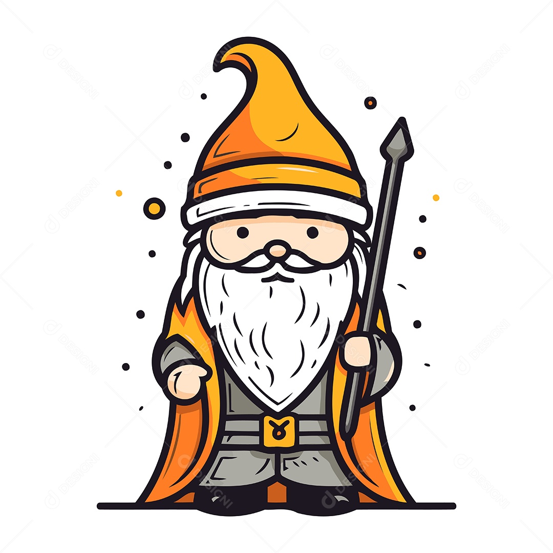 Mago de Desenho Animado Ilustração Vetor EPS