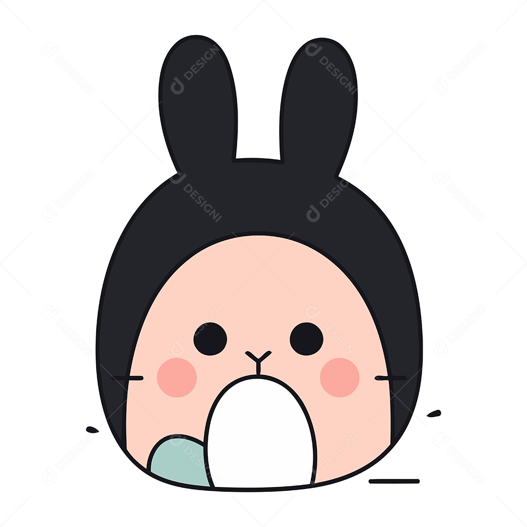Rosto Coelho de Desenho Animado Ilustração Vetor EPS