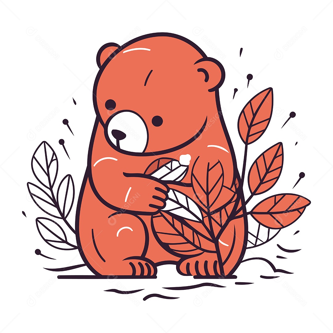 Urso de Desenho Animado Ilustração Vetor EPS