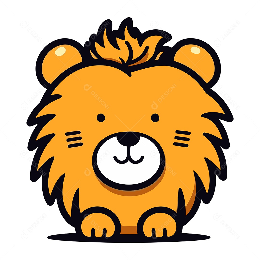 Leão de Desenho Animado Ilustração Vetor EPS