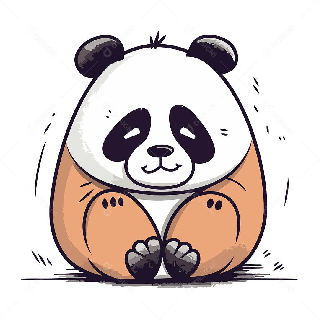 Panda de Desenho Animado Ilustração Vetor EPS