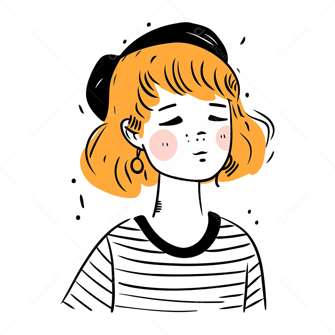 Mulher de Desenho Animado Ilustração Vetor EPS