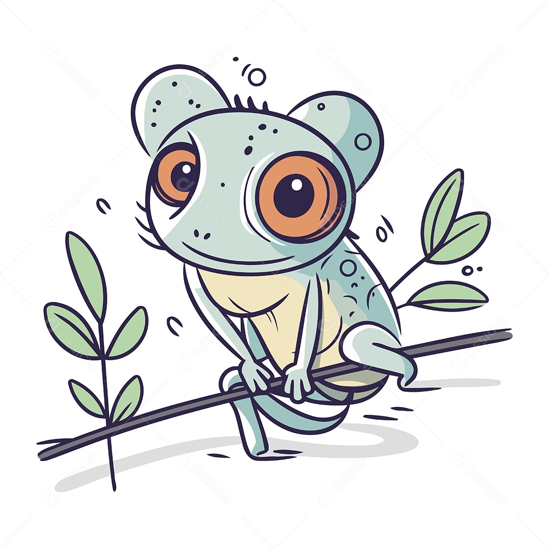 Sapo de Desenho Animado Ilustração Vetor EPS