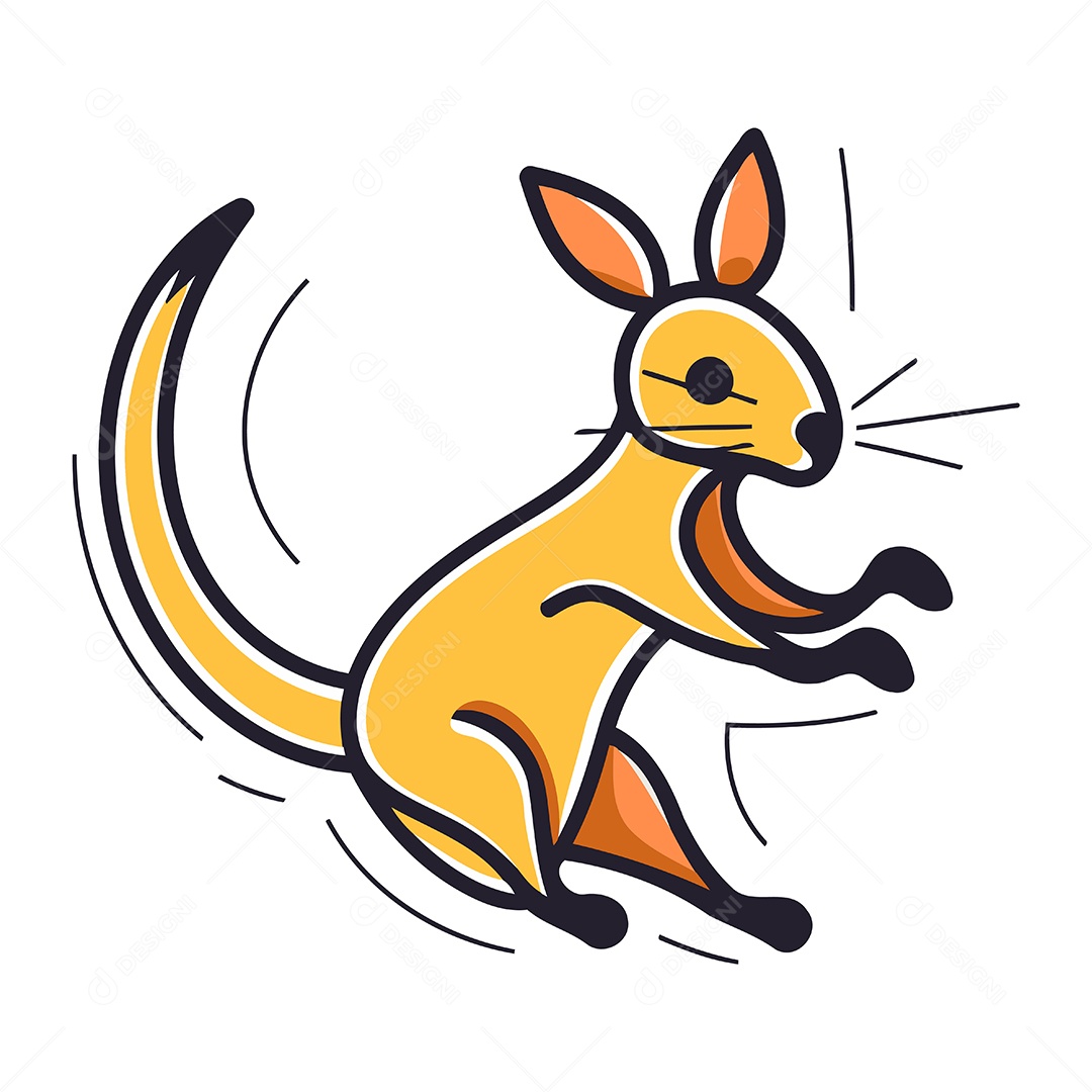 Canguru de Desenho Animado Ilustração Vetor EPS