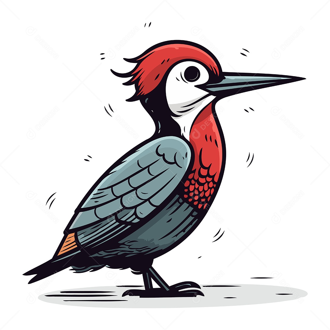 Pica Pau de Desenho Animado Ilustração Vetor EPS