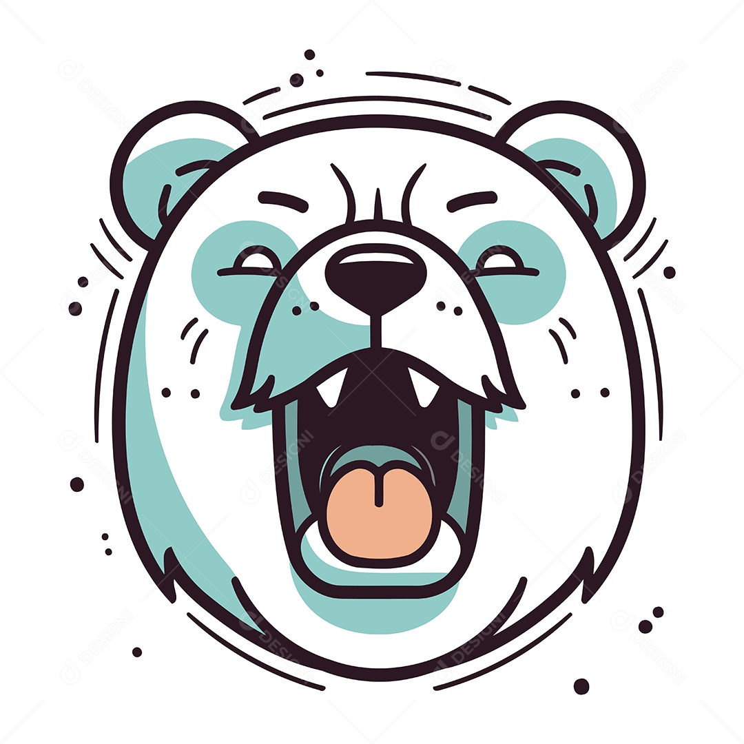 Urso Polar de Desenho Animado Ilustração Vetor EPS