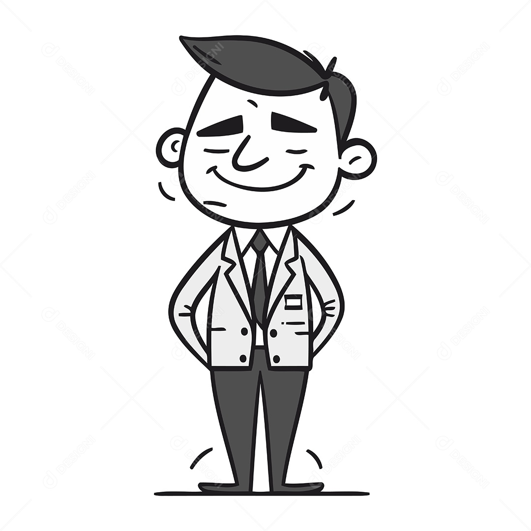 Homem de Desenho Animado Ilustração Vetor EPS