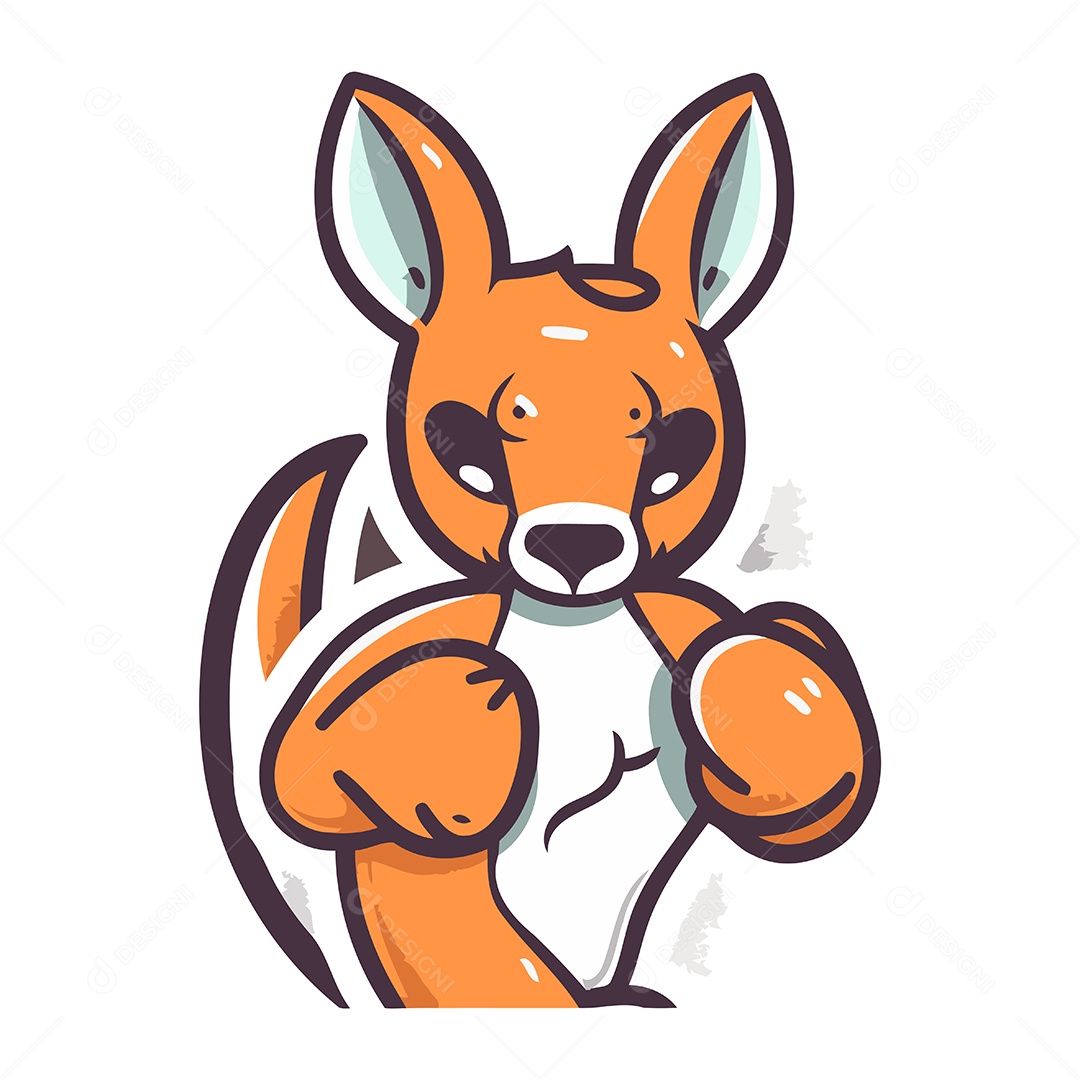 Canguru de Desenho Animado Ilustração Vetor EPS