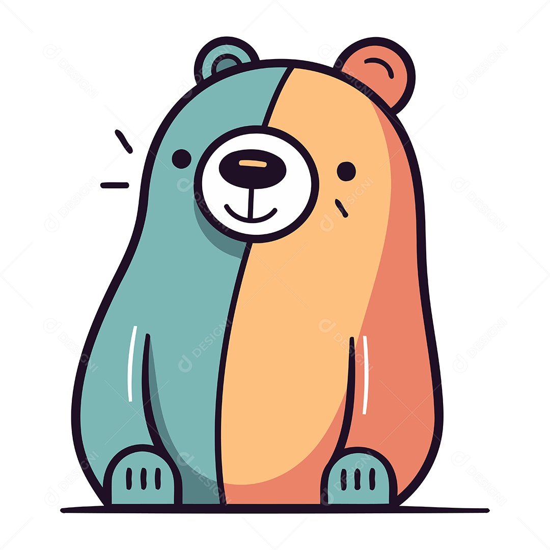 Urso de Desenho Animado Ilustração Vetor EPS