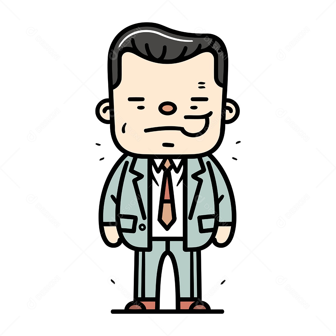 Homem de Desenho Animado Ilustração Vetor EPS