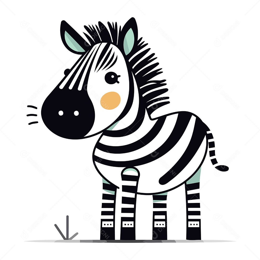 Zebra de Desenho Animado Ilustração Vetor EPS