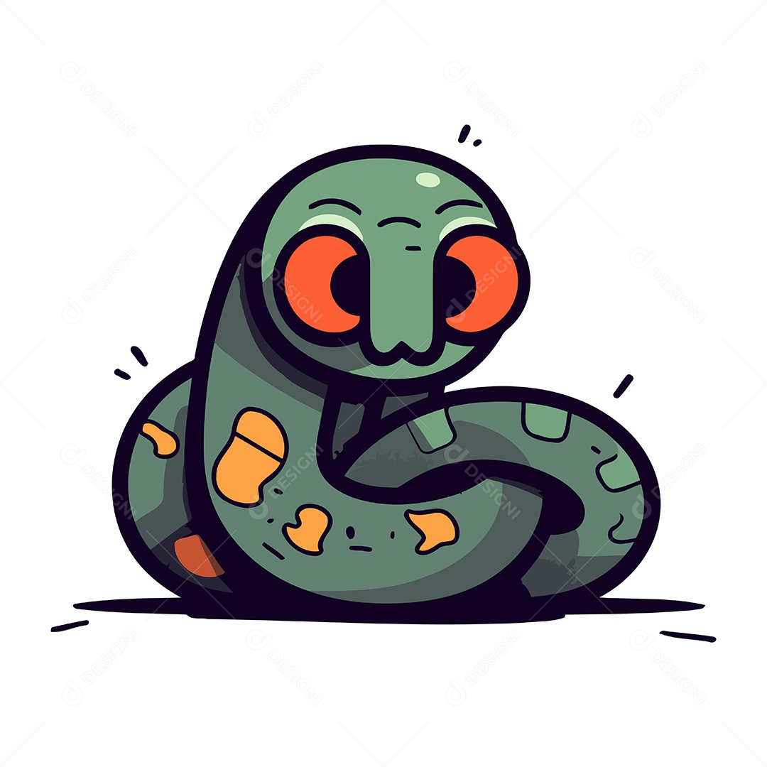 Cobra de Desenho Animado Ilustração Vetor EPS
