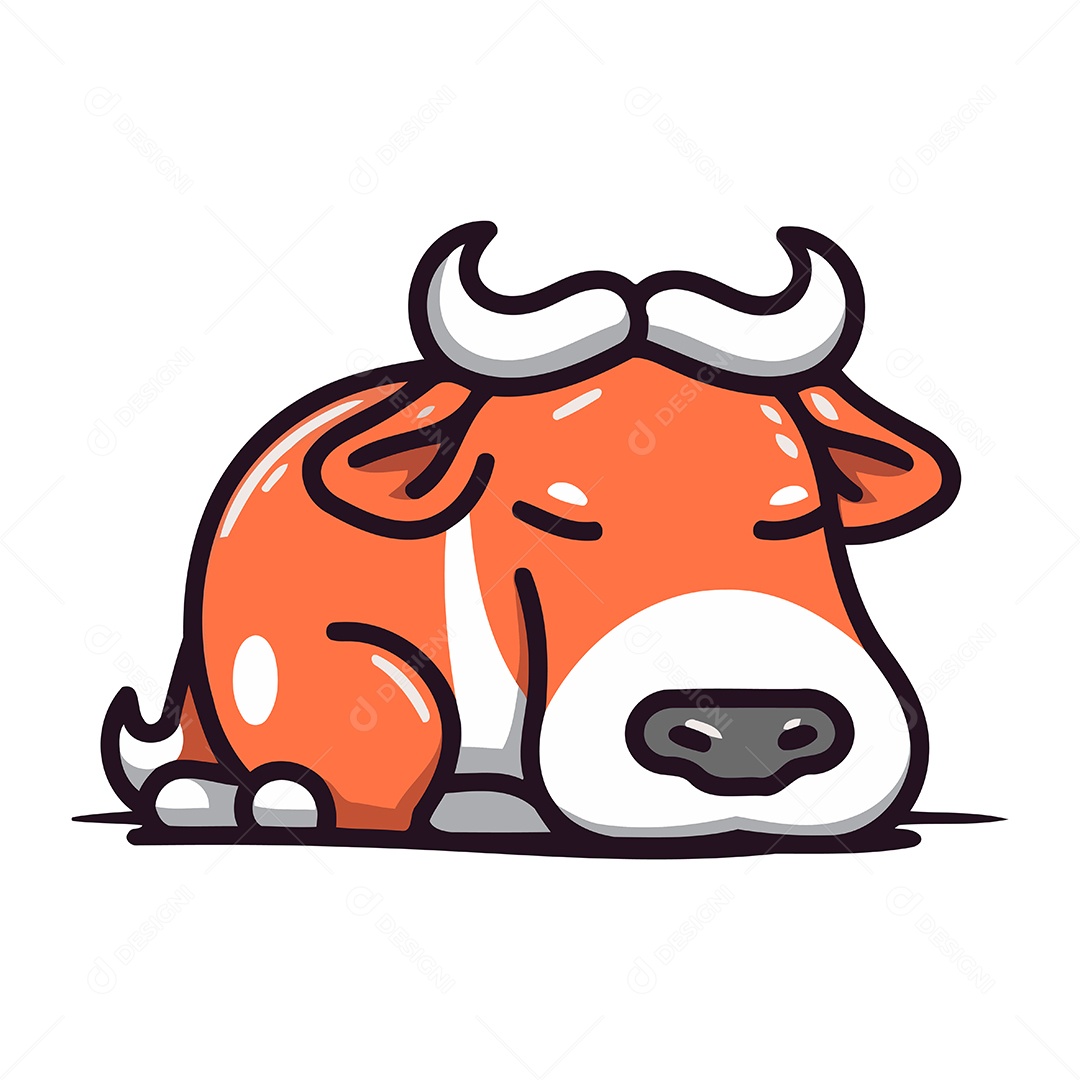 Vaca de Desenho Animado Ilustração Vetor EPS