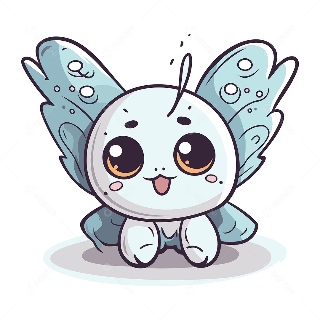 Borboleta Fofa de Desenho Animado Ilustração Vetor EPS