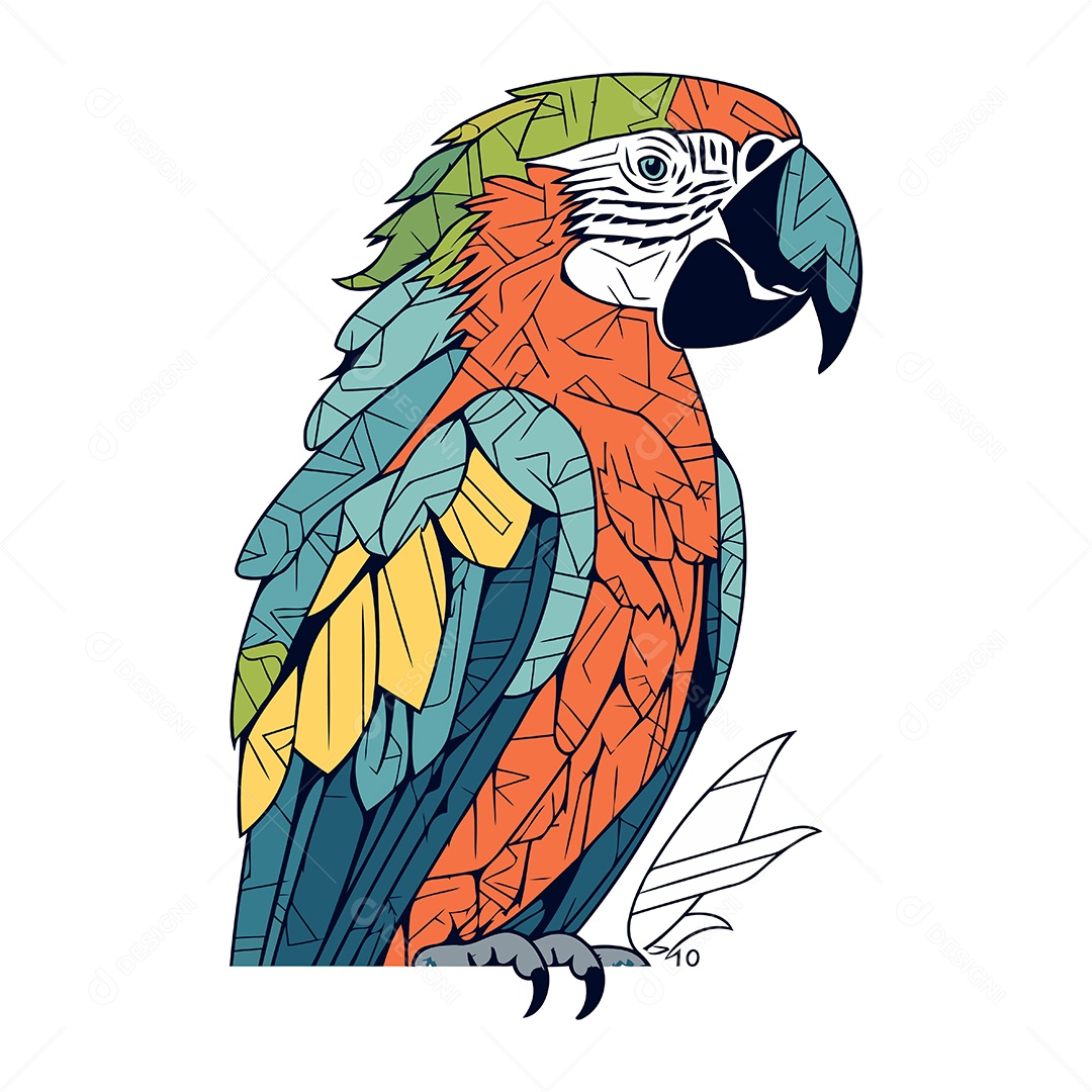 Arara de Desenho Animado Ilustração Vetor EPS