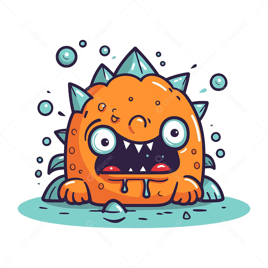 Monstro de Desenho Animado Ilustração Vetor EPS