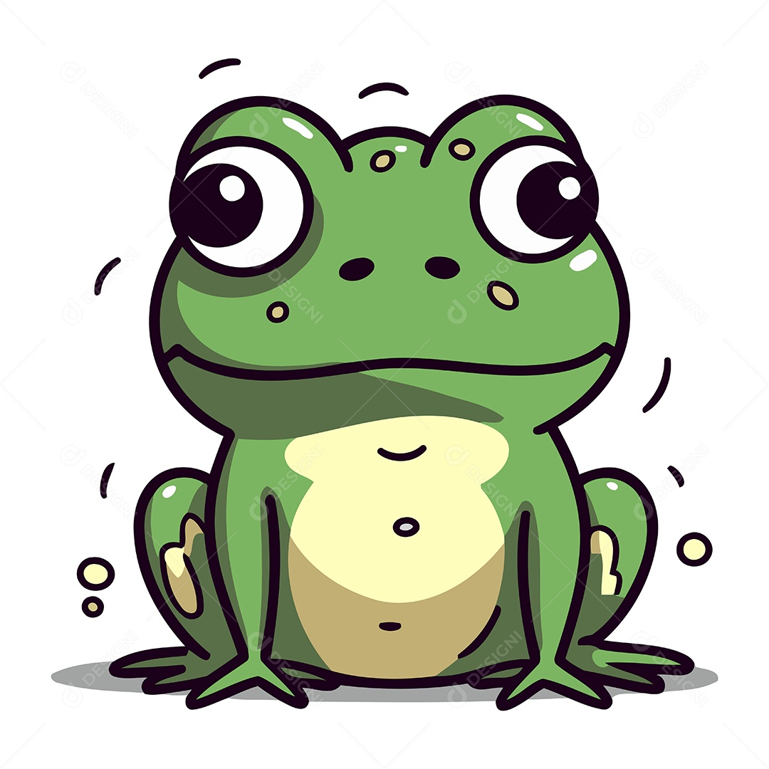 Sapo de Desenho Animado Ilustração Vetor EPS