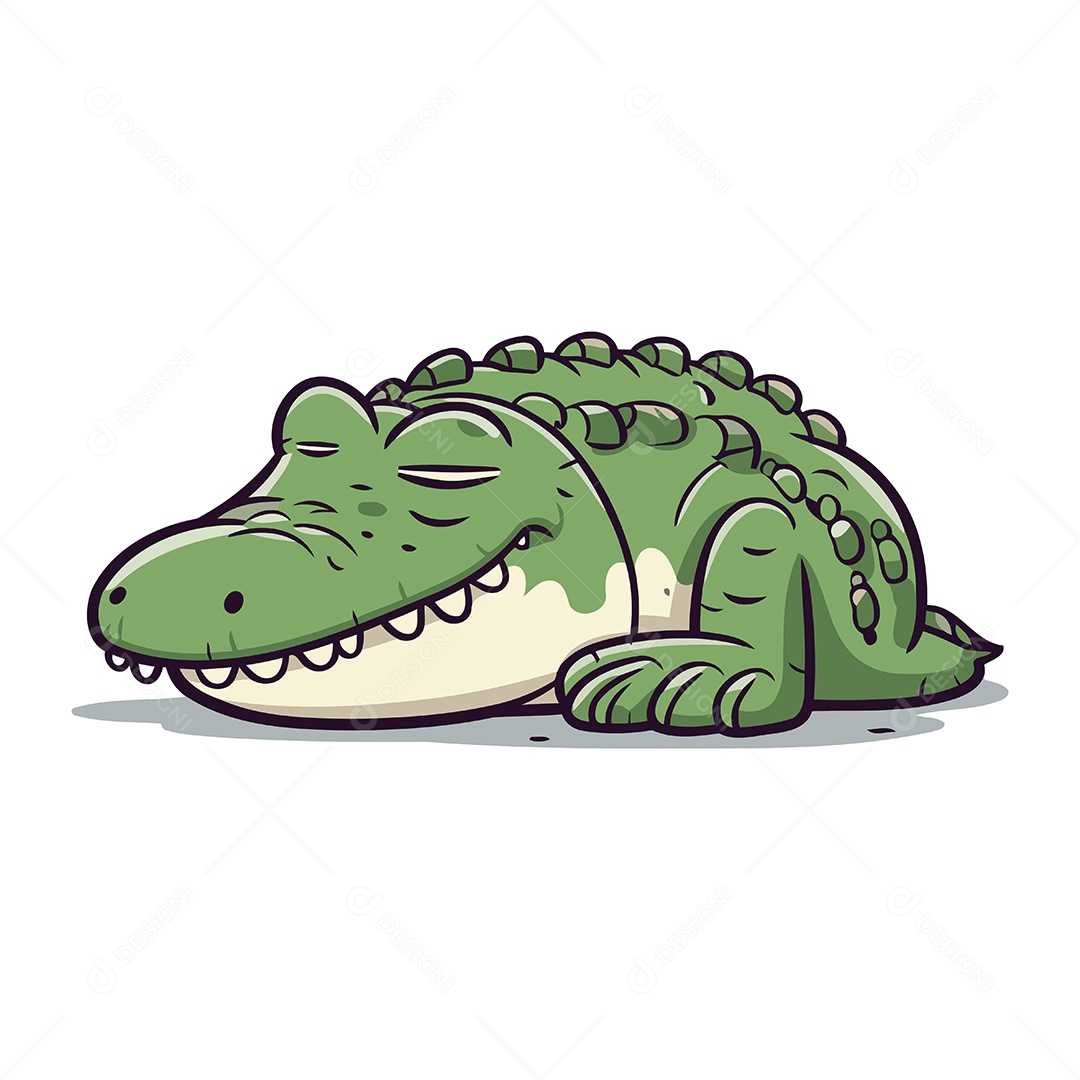 Crocodilo de Desenho Animado Ilustração Vetor EPS