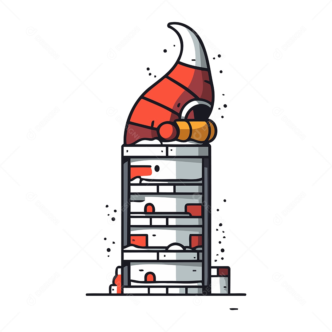 Chaminé do Papai Noel Desenho Animado Ilustração Vetor EPS