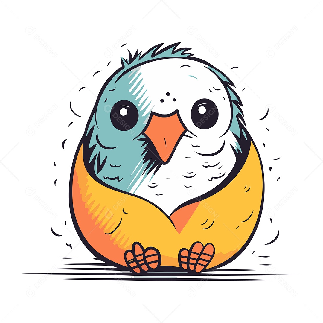 Passarinho de Desenho Animado Ilustração Vetor EPS