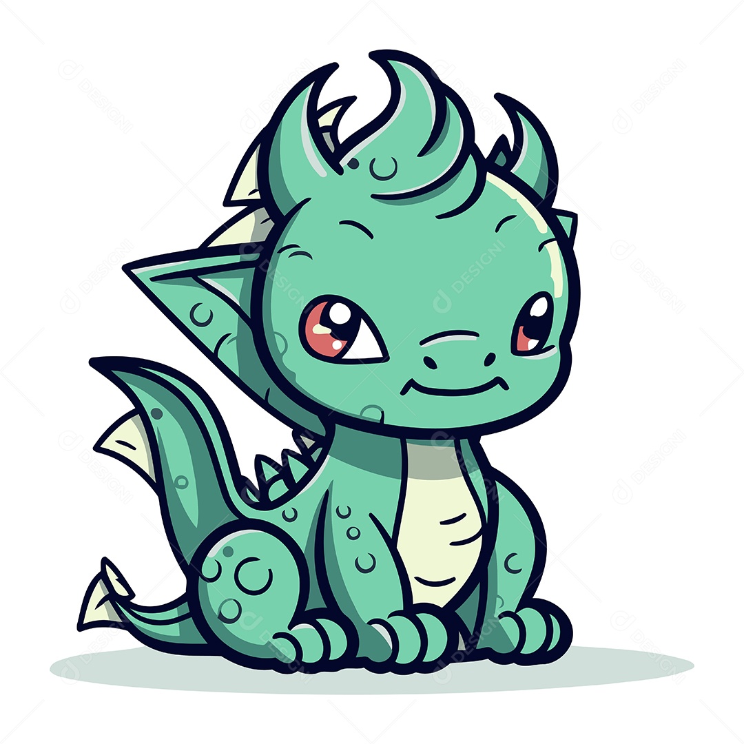 Dragão de Desenho Animado Ilustração Vetor EPS