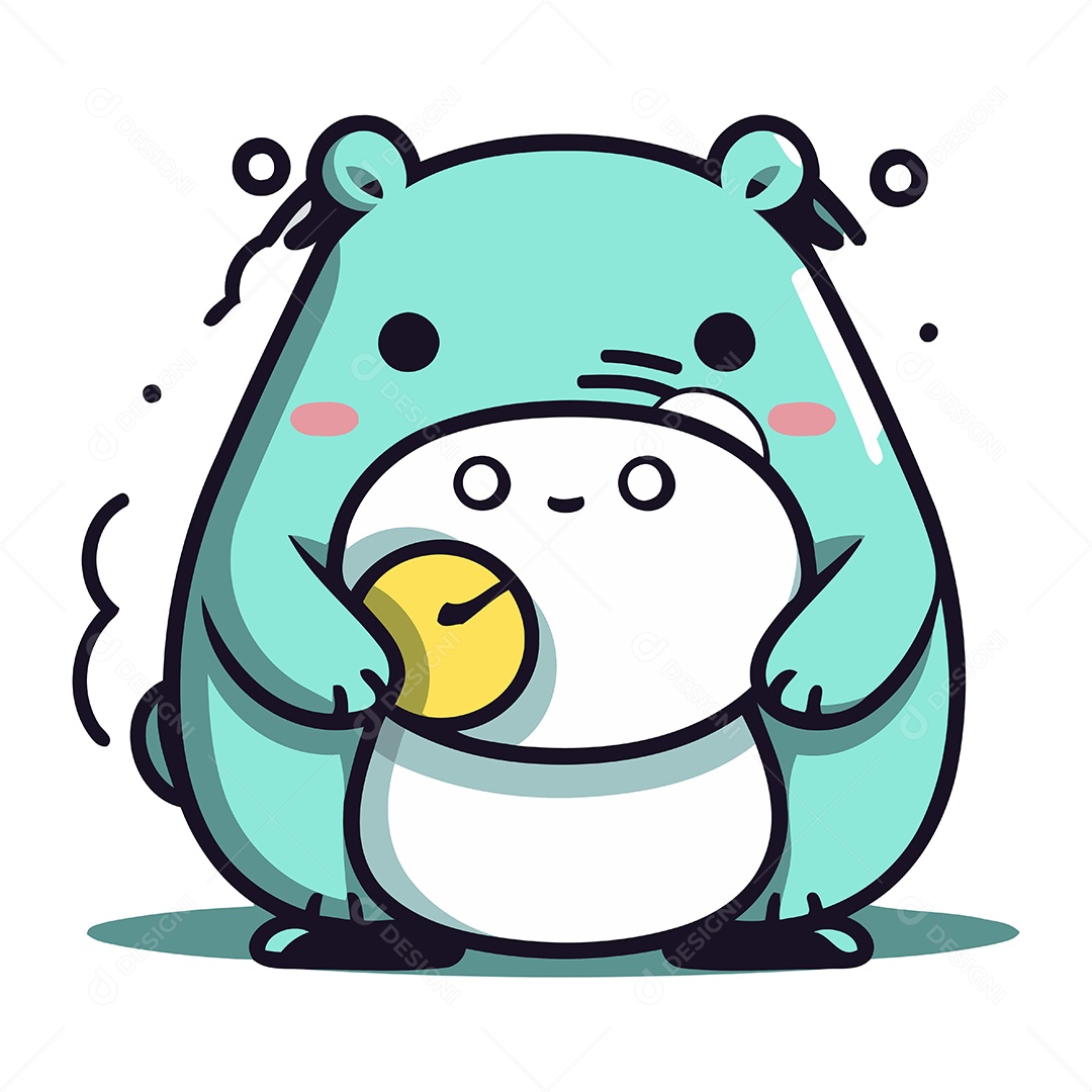 Hipopótamo de Desenho Animado Ilustração Vetor EPS