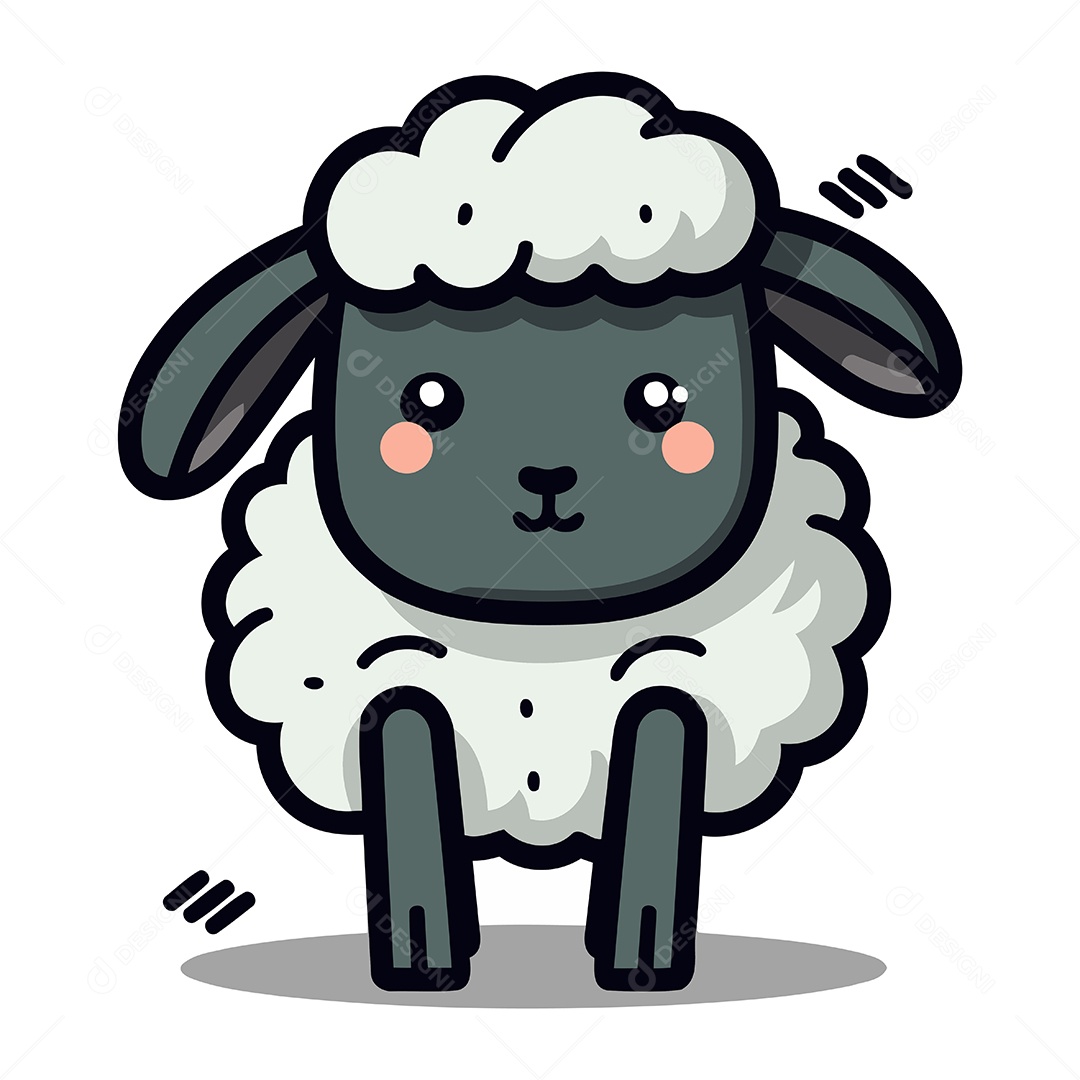 Ovelha de Desenho Animado Ilustração Vetor EPS