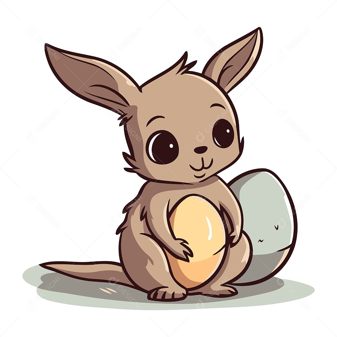 Canguru de Desenho Animado Ilustração Vetor EPS