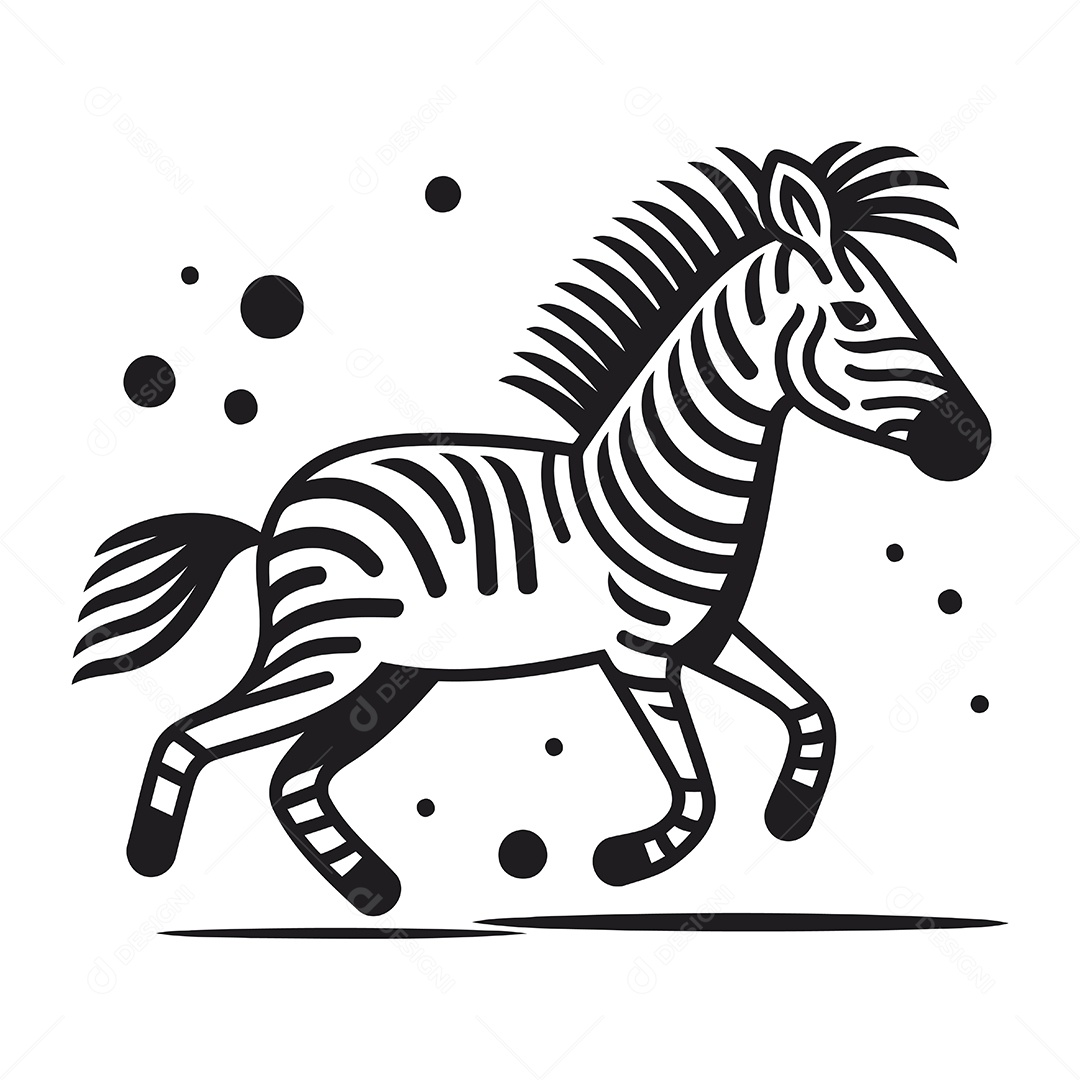 Zebra de Desenho Animado Ilustração Vetor EPS