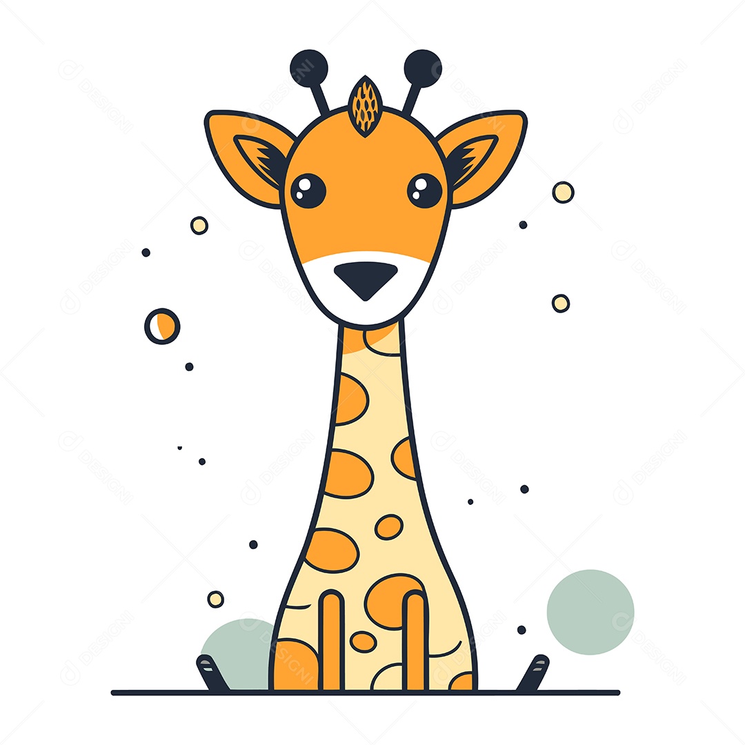 Girafa de Desenho Animado Ilustração Vetor EPS