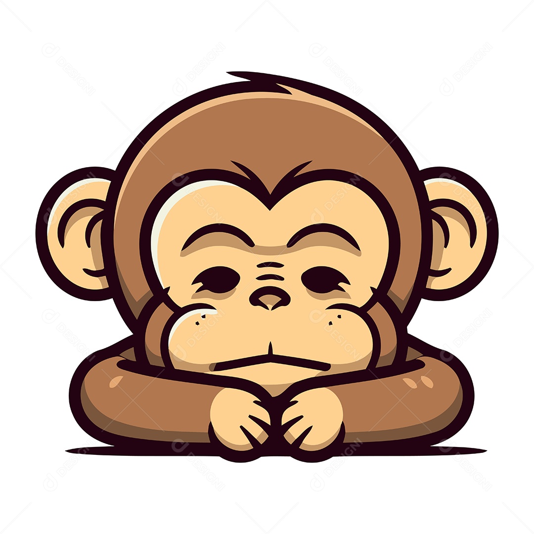 Macaco de Desenho Animado Ilustração Vetor EPS