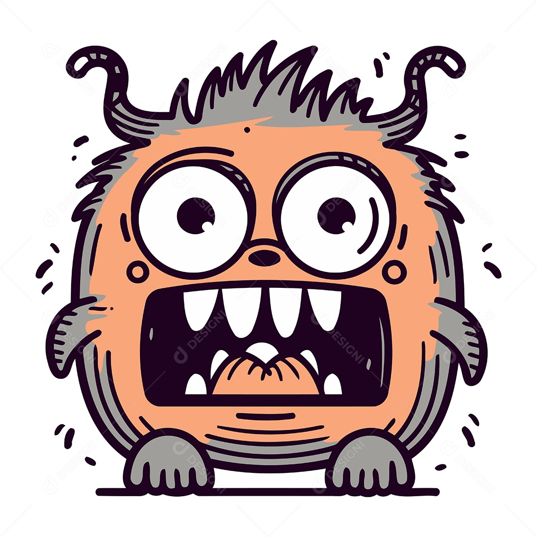 Monstro de Desenho Animado Ilustração Vetor EPS