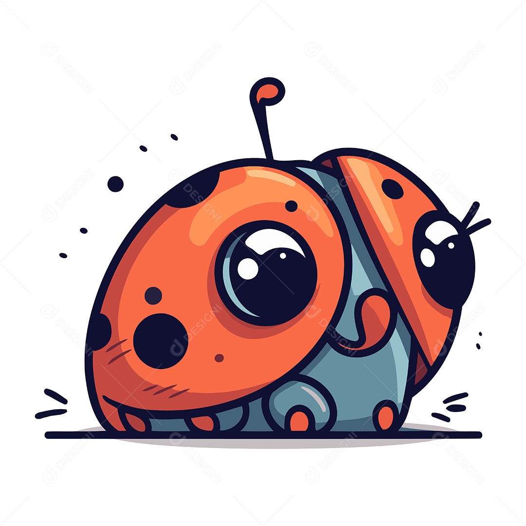 Joaninha de Desenho Animado Ilustração Vetor EPS