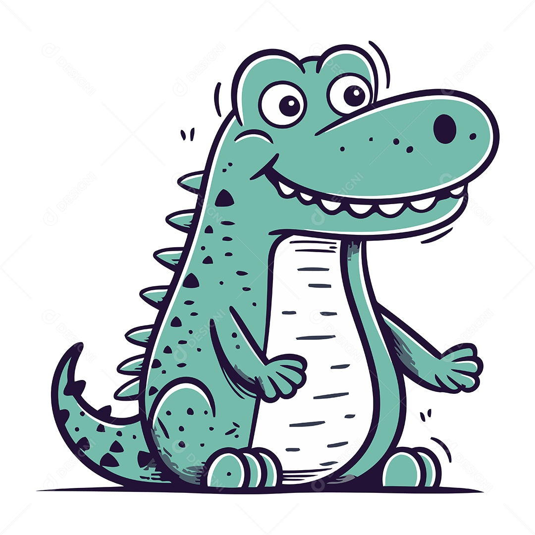 Crocodilo de Desenho Animado Ilustração Vetor EPS