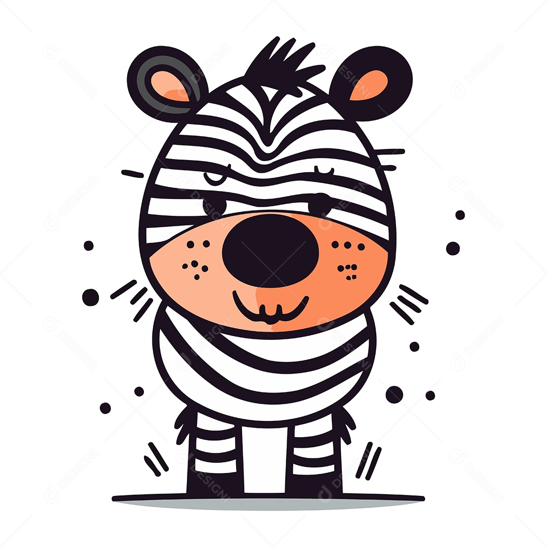 Zebra de Desenho Animado Ilustração Vetor EPS
