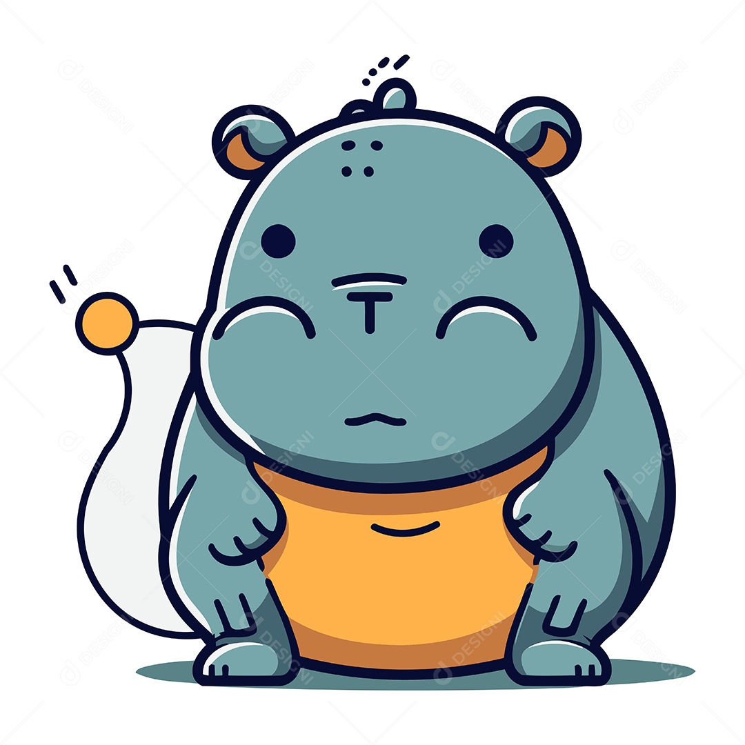Hipopótamo de Desenho Animado Ilustração Vetor EPS