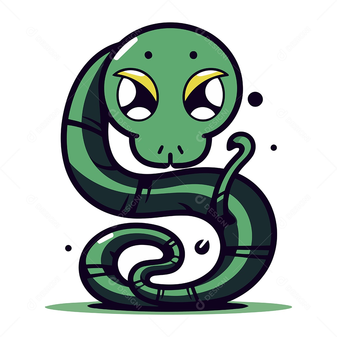 Cobra de Desenho Animado Ilustração Vetor EPS