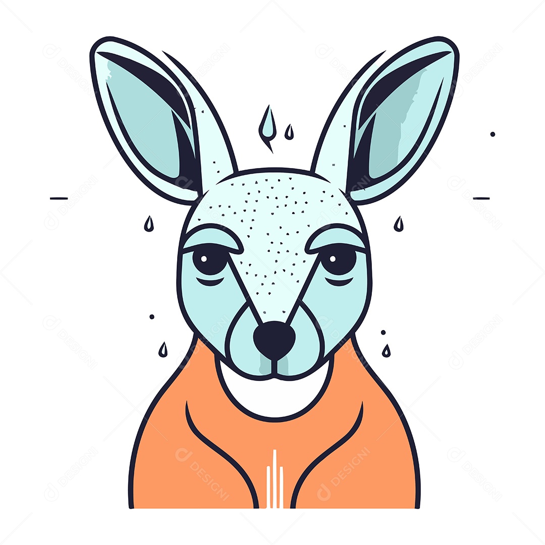 Canguru de Desenho Animado Ilustração Vetor EPS