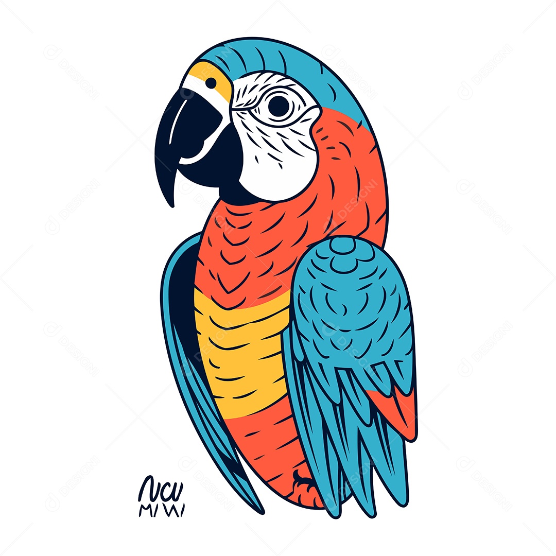 Arara de Desenho Animado Ilustração Vetor EPS