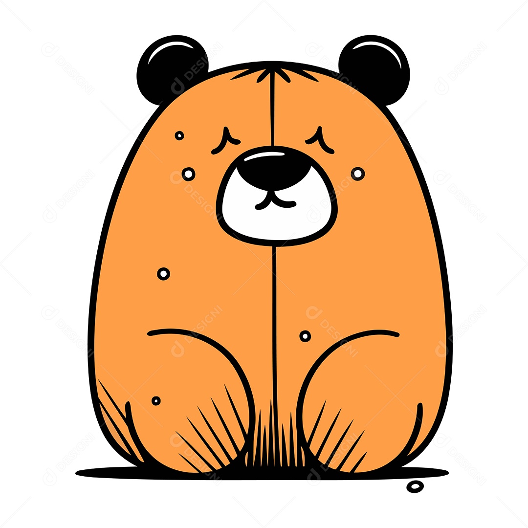 Urso Fofo de Desenho Animado Ilustração Vetor EPS