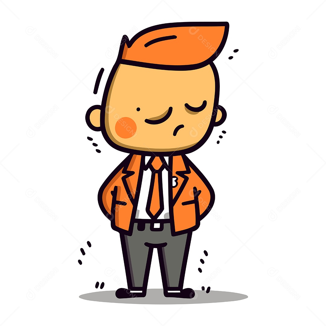 Empresário de Desenho Animado Ilustração Vetor EPS