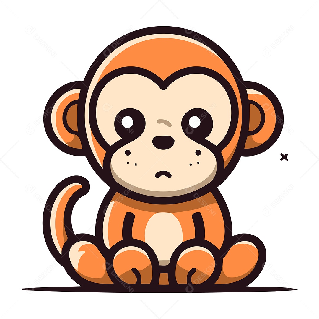 Macaco de Desenho Animado Ilustração Vetor EPS