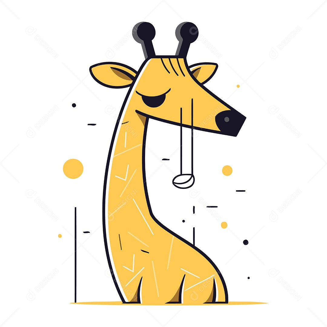 Girafa de Desenho Animado Ilustração Vetor EPS