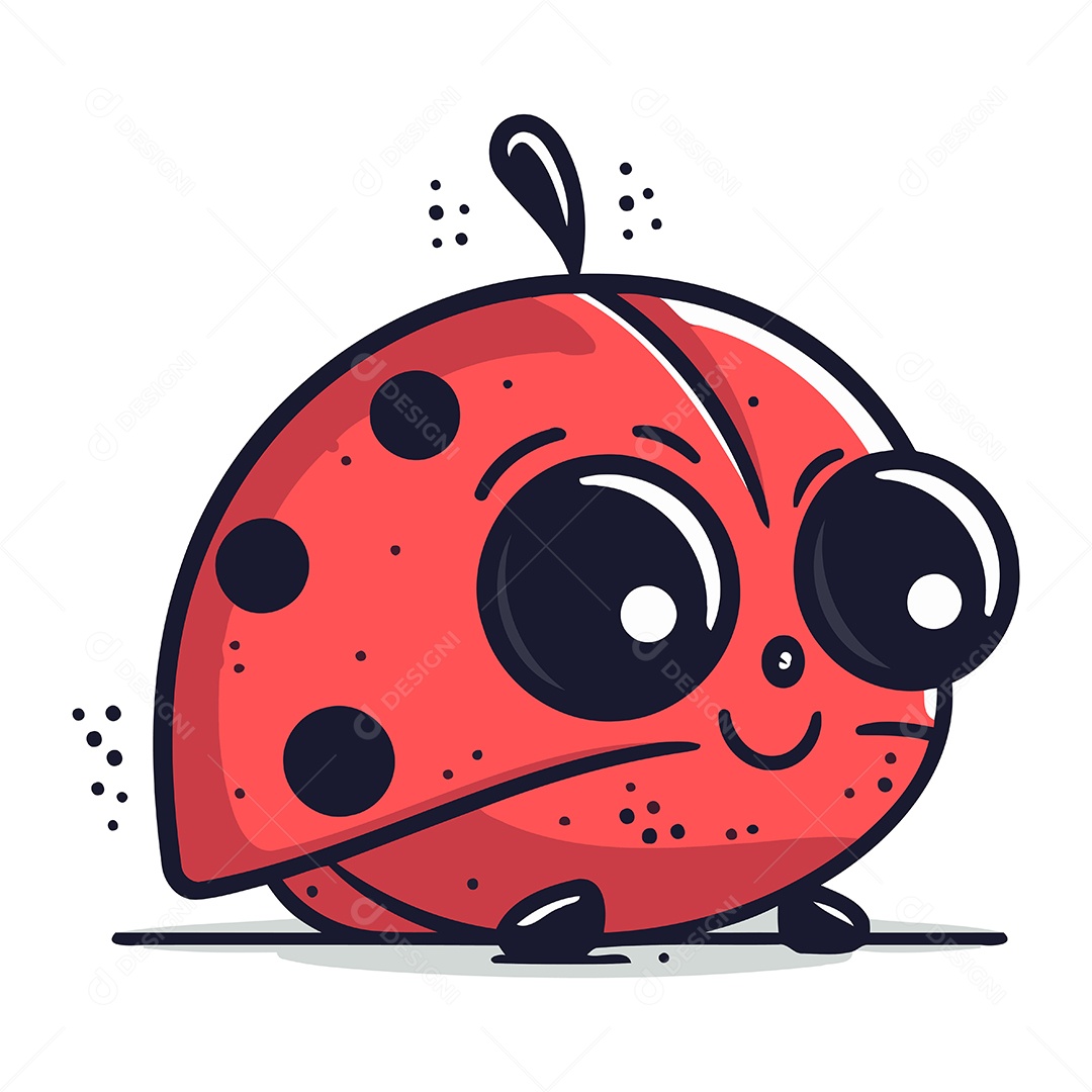 Joaninha de Desenho Animado Ilustração Vetor EPS