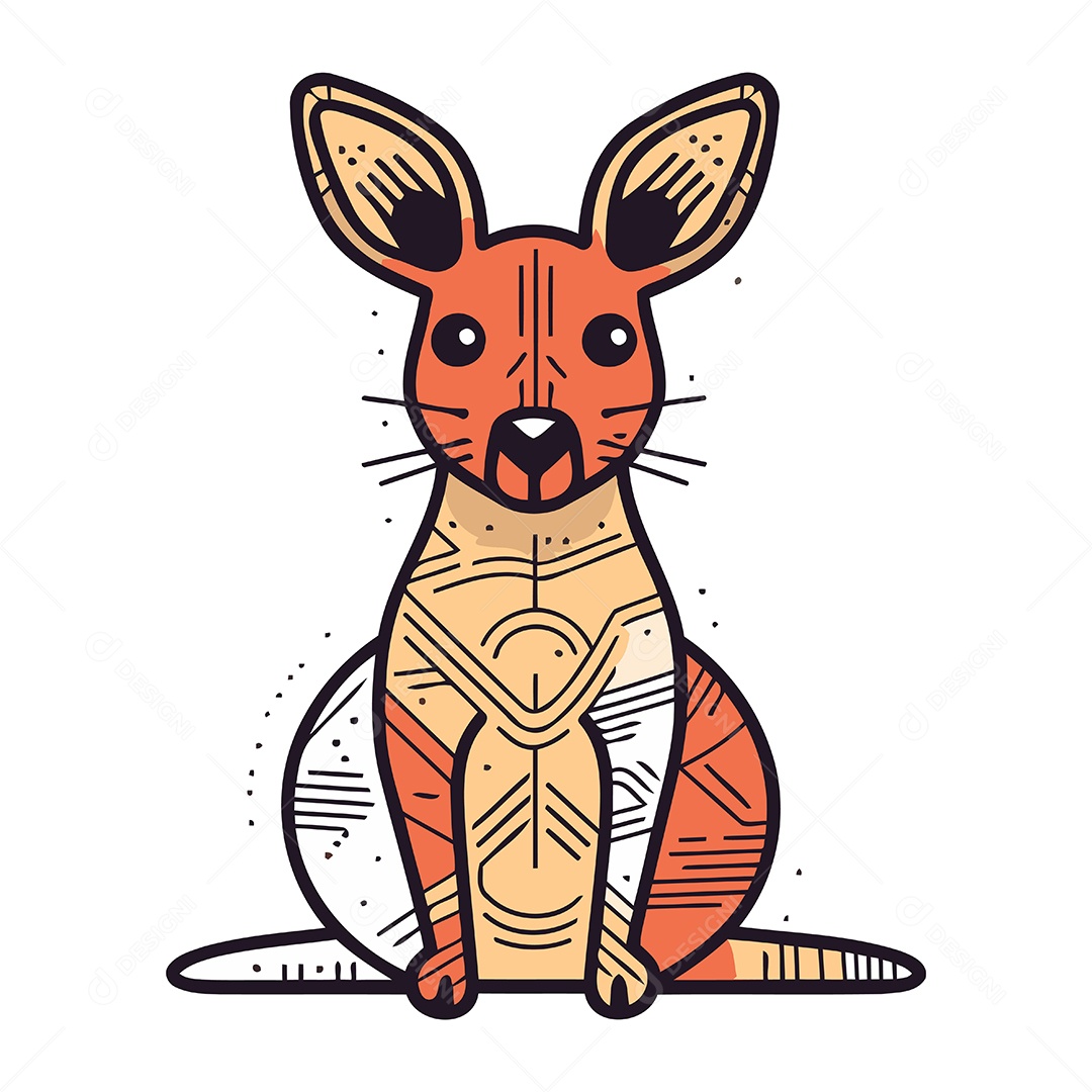 Canguru de Desenho Animado Ilustração Vetor EPS