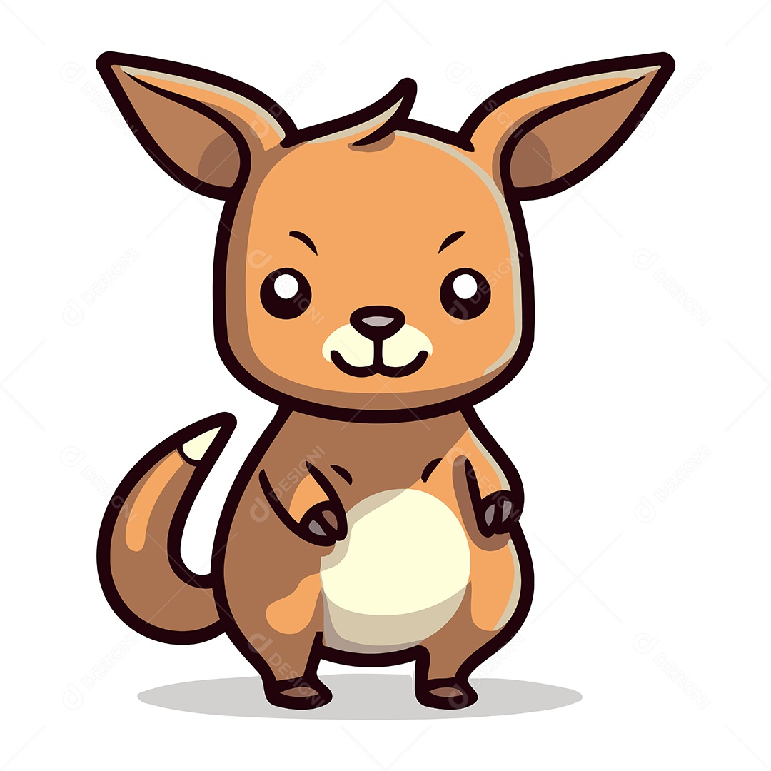 Canguru de Desenho Animado Ilustração Vetor EPS