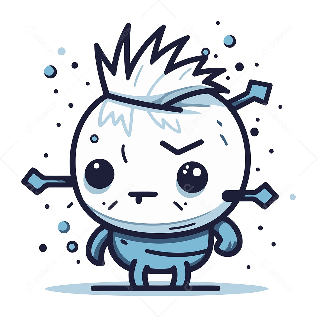 Monstro Fofo de Desenho Animado Ilustração Vetor EPS